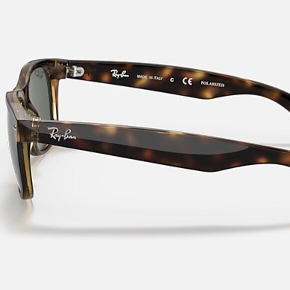 Ray-Ban RB2132 New Wayfarer Tortoise G-15 Green 58-18 - Picture 2 of 4